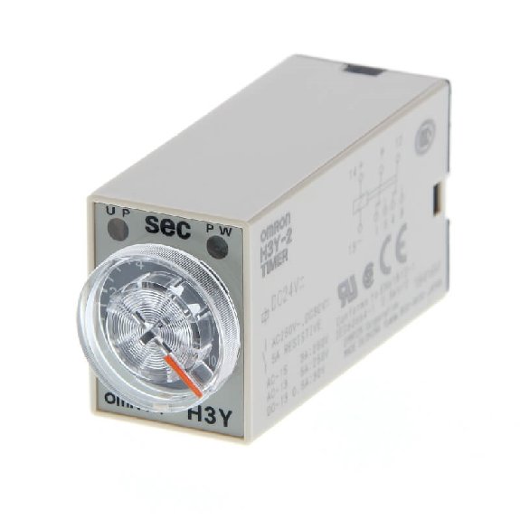 Minuterie 4PDT 3A-250VAC On-Delay (0.5s-10s), 24VDC-Lire la description
