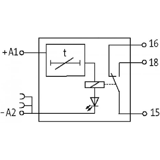 Temporisateur On-delay 0.1...10 s IN: 24 VDC - OUT: 250 VAC/DC/6A-Lire la description
