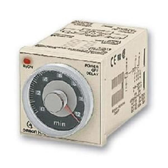 Minuterie 48x48 DPDT Ret. MHT (0.05-12mn), 200-240VAC, RAZ-Lire la description