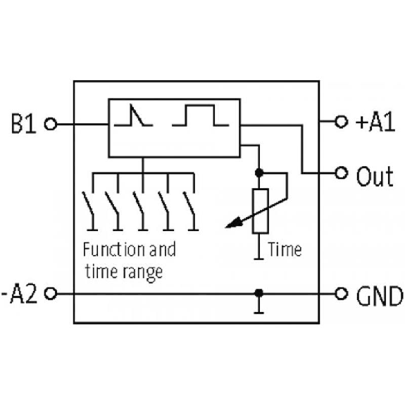 Temporisateur Multifonction 10 ms...100 s, transistor, 24Vdc-Lire la description