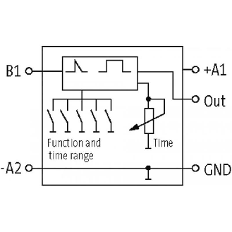 Temporisateur Multifonction 10 ms...100 s, transistor, 24Vdc-Lire la description