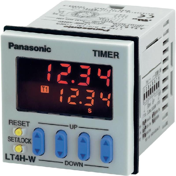 Minuterie multifonction 48x48 mm ; 12-24VDC Relais / Bornier vis-Lire la description