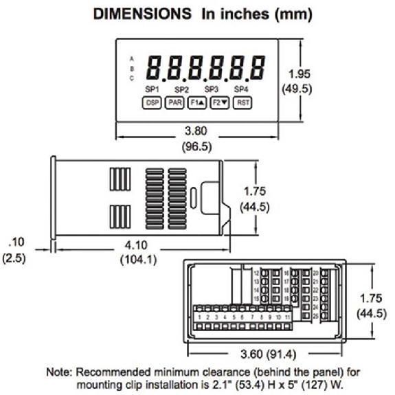 Temporisateur/Horloge 48x96, 6dgts 14mm rouge, 85-250Vac Temporisateur/Horloge 48x96, 6dgts 14mm rouge, 85-250Vac-Lire la description