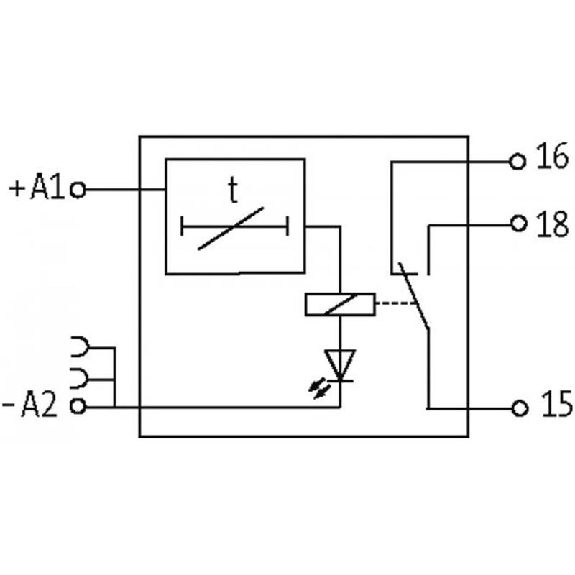 Temporisateur On-delay 3...300 s IN: 24 VDC - OUT: 250 VAC/DC/6A-Lire la description