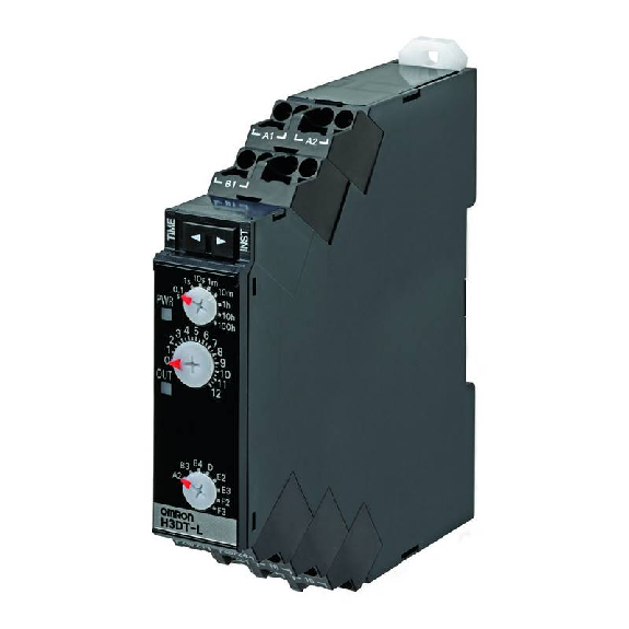 Minuterie 17,5mm DPDT, Multi-Fct, Push-in, DIN, 24-240VAC/DC-Lire la description