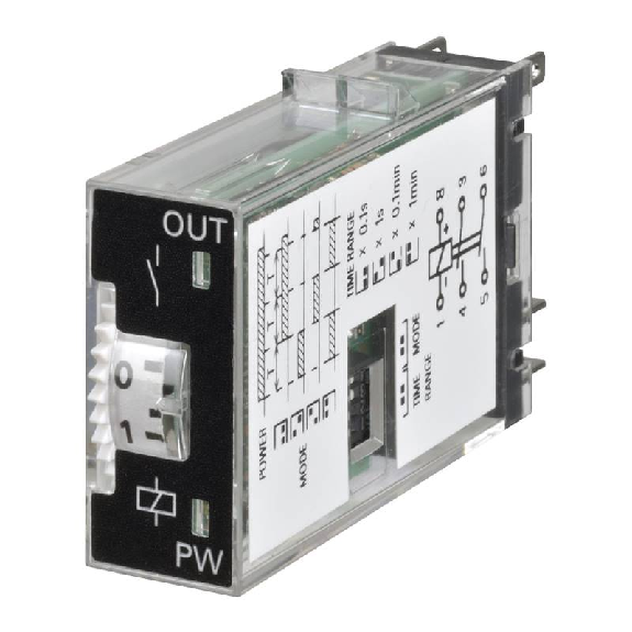 Minuterie DPST-NO 3A-250VAC 4 Fct (0.1mn-10h), 24VDC, 8 broches-Lire la description