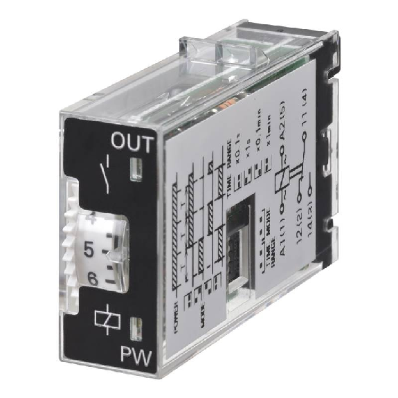 Minuterie SPST 3A-250VAC 4 Fct (0.1mn-10h), 24VDC, 5 broches-Leggi tutto