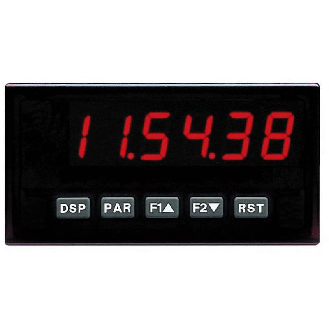 Temporisateur/Horloge 48x96, 6dgts 14mm rouge, 24Vac/11-36Vdc-Lire la description