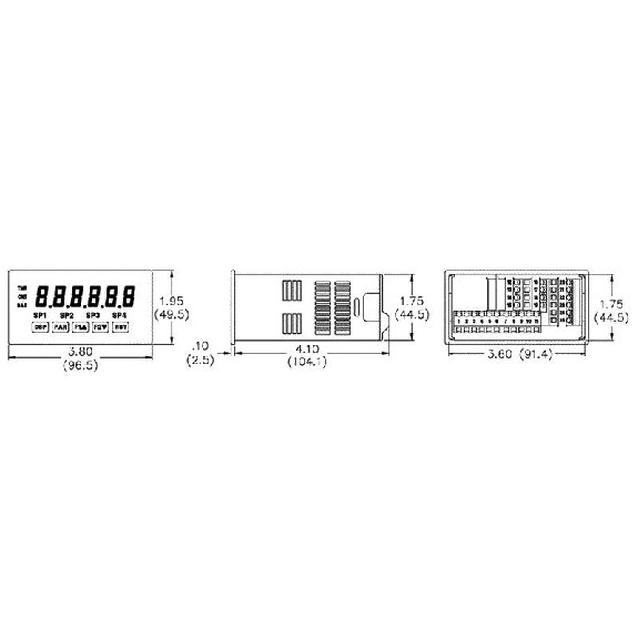 Temporisateur/Horloge 48x96, 6dgts 14mm rouge, 24Vac/11-36Vdc-Lire la description