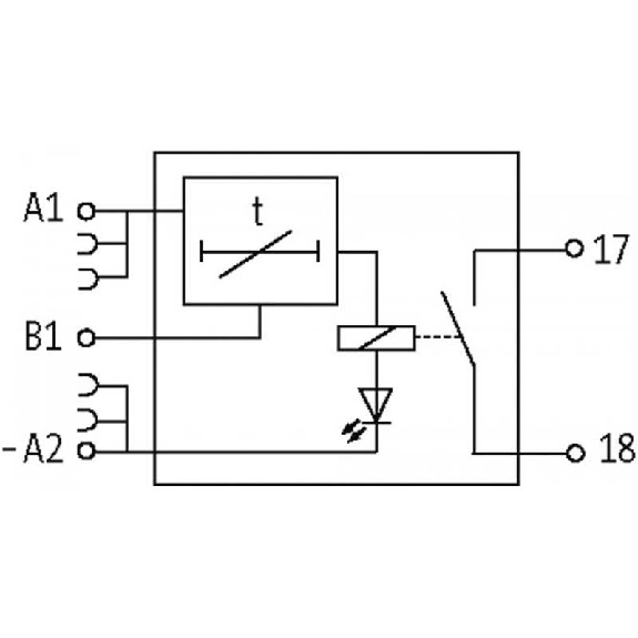 Temporisateur Off delay 0.1...10 s IN: 24 VDC - OUT: 250 VAC/DC/6A-Lire la description