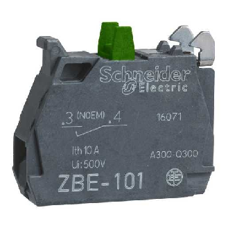 Élément de contact ZBE101 - Bloc de contact 1 N / A Ø22, bornes à vis schématiques-Lire la description