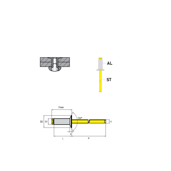 Blindniete STANDARD AL/ST - Senkkopf - 4,8x16 mm - 250 Stück Blindniete STANDARD AL/ST - Senkkopf - 4,8x16 mm - 250 Stück-Beschreibung lesen