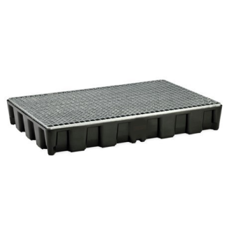 Bac labo rétention modulaire PE 120 avec caillebotis acier galvanisé-Lire la description