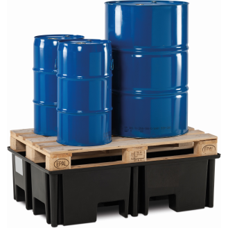 Bac de rétention 220 litres avec caillebotis acier galvanisé-Lire la description