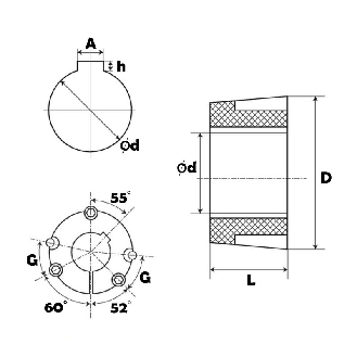 Moyeu amovible type 2517 diamètre d'arbre 63,5 mm MA2517-2-1/2-Lire la description