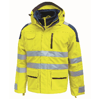 U-Power - Parka imperméable jaune haute visibilité BACKER-Lire la description