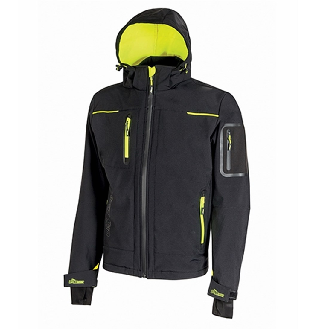 U-Power - Veste Softshell de travail noire SPACE-Lire la description