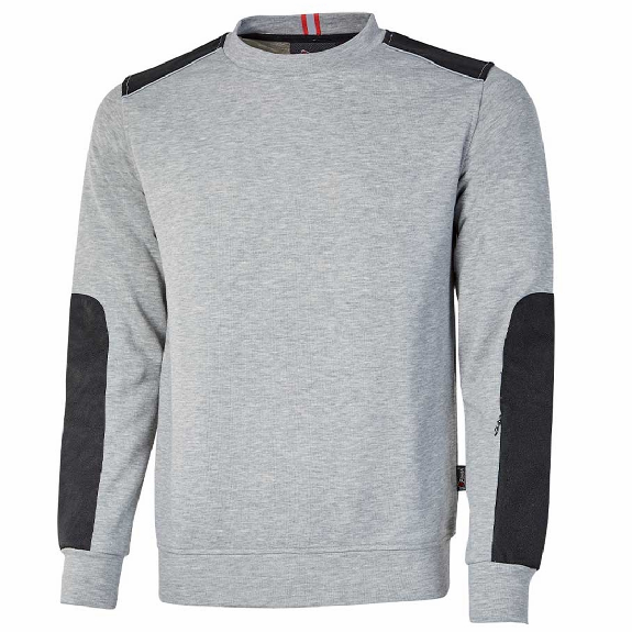 U-Power - Sweat-shirt col rond gris clair brossé RYKE U-Power - Sweat-shirt col rond gris clair brossé RYKE-Lire la description