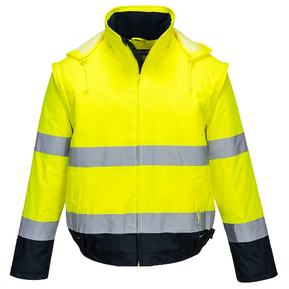 Portwest - Blouson HV 2-en-1 HV doublé polaire - C464-Lire la description