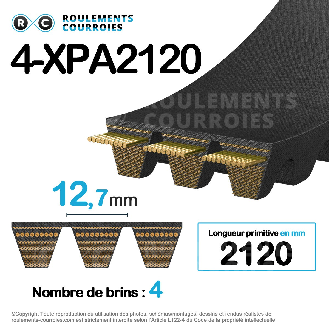 Courroie multibrins crantée 4-XPA2120-Lire la description