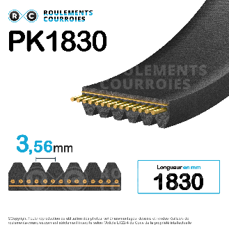Courroie poly-v 3PK1830-Lire la description