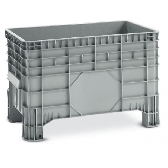 Caisse palette grise 4 pieds 285 litres - H670 x P1040 x L640 mm-Lire la description