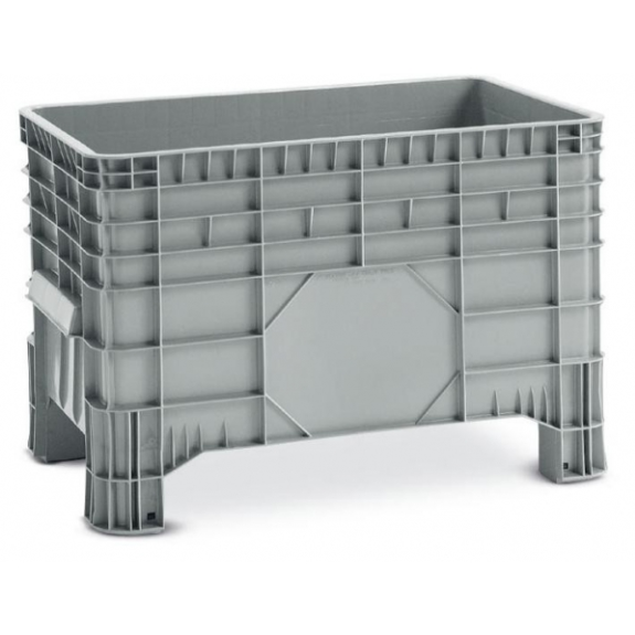Caisse palette grise 4 pieds 285 litres - H670 x P1040 x L640 mm-Lire la description