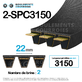 Courroie multibrins lisse 2-SPC3150-Lire la description
