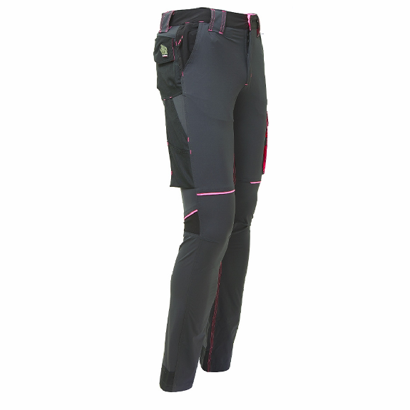 U-Power - Pantalon de travail Femme Slim gris violet WORLD LADY-Lire la description