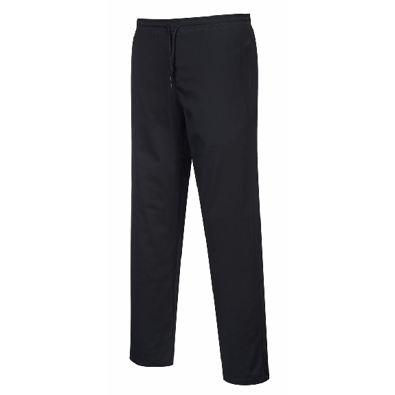 Carbonn - Pantalon de cuisine noir élastiqué-Lire la description