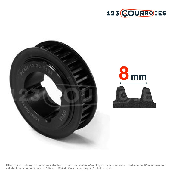 Poulie dentée Delta Chain moyeu amovible PD8MDC45-21MA--Leggi tutto