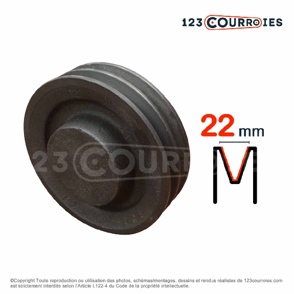 Poulie trapézoïdale moyeu plein SPC225/2-Leggi tutto