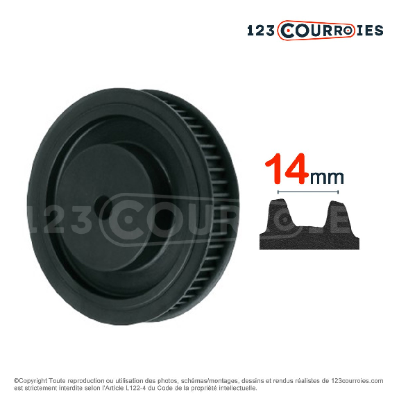 Poulie dentée moyeu plein PD14M56-55-Leggi tutto
