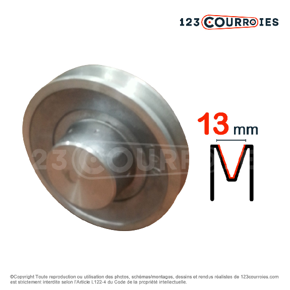 Poulie trapézoïdale aluminium moyeu plein SPA45/2ALU-Leggi tutto