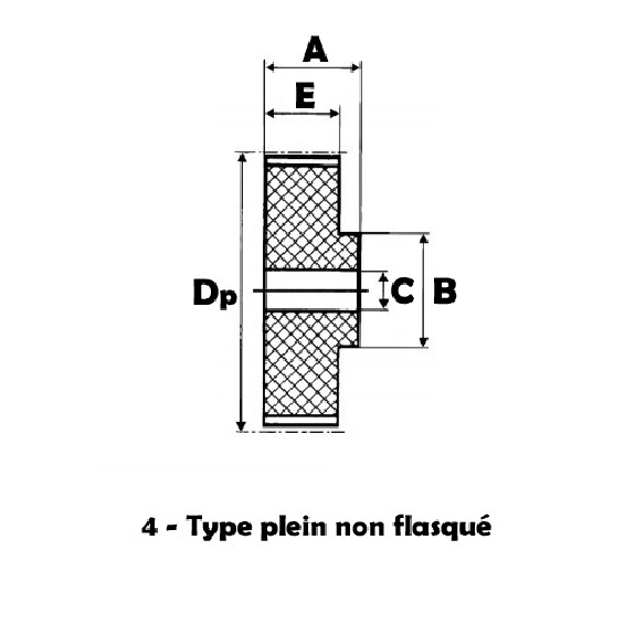 Poulie dentée moyeu plein PDXL03744-Lire la description