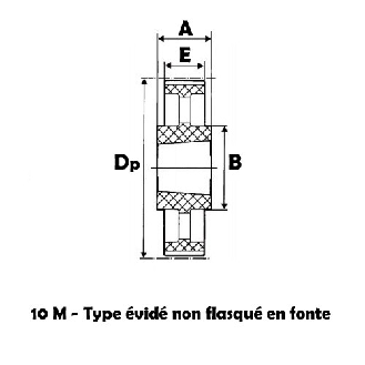 Poulie dentée moyeu amovible PD5M136-15MA-Lire la description
