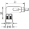 M08A Fem Coudé 3p; Câble PUR 3x0.25 Noir Robot Cpc 3m