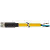 M08A Fem Droit 3p; Câble PUR UL/CSA 3x0.25 Jaune Robot Cpc 3m