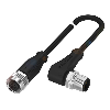 M08A Fem Droit 5p/M08A Mâle Coudé 3p; PUR 3x0.34 Noir Cpc 5m
