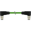 M12D Mâle Coudé 4p/M12D Mâle Coudé 4p; PUR Blindé PUR Cpc Vert 2m