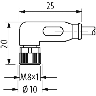 M08A Fem Coudé 3p; Câble PUR/PVC 3x0.25 Gris 5m-Lire la description