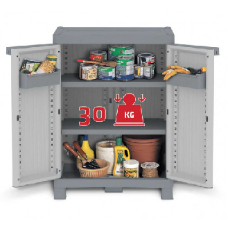 Armoire de rangement en plastique - 438x700xH976 mm - Gris - Multiroir-Lire la description