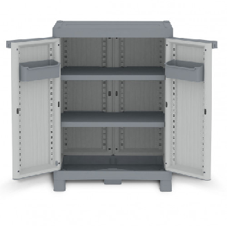 Armoire de rangement en plastique - 438x700xH976 mm - Gris - Multiroir-Lire la description