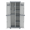 Armoire de rangement haute en plastique 2 colonnes - 438x700xH1818 mm - Gris - Multiroir