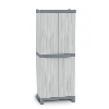 Armoire de rangement haute en plastique 2 colonnes - 438x700xH1818 mm - Gris - Multiroir