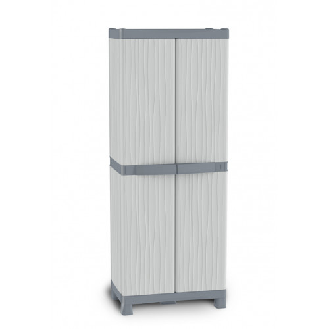 Armoire de rangement haute en plastique - 438x700xH1818 mm - Gris - Multiroir-Lire la description