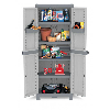 Armoire de rangement haute en plastique - 438x700xH1818 mm - Gris - Multiroir