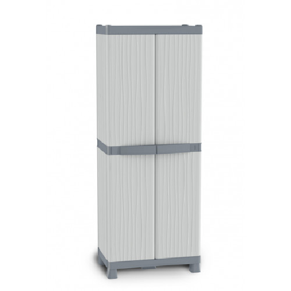 Armoire de rangement haute en plastique - 438x700xH1818 mm - Gris - Multiroir-Lire la description