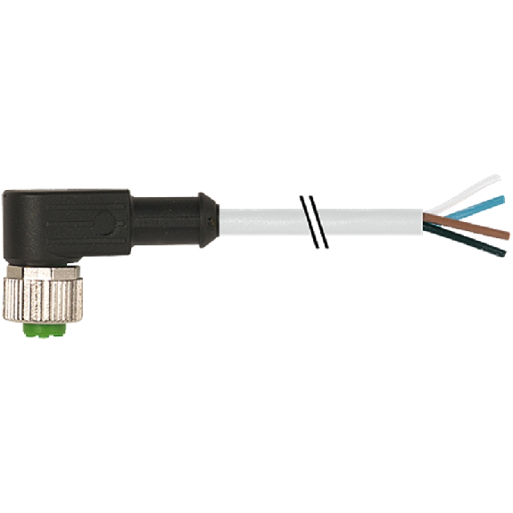 M12A Fem Coudé 4p; Câble PUR (UL/CSA) 4x0.34 Gris Cpc 15m-Lire la description