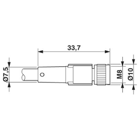 M08A Fem Droit 4p/M08 Mâle Droit 4p; PUR Gris-Noir 0.3m M08A Fem Droit 4p/M08 Mâle Droit 4p; PUR Gris-Noir 0.3m-Lire la description